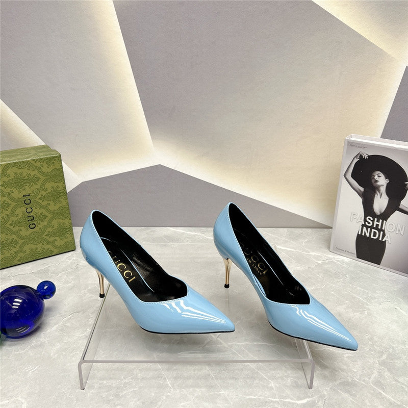 High Quality Luxury Gucci Pointed Toe Metal High-Heeled Shoes – Style 97203