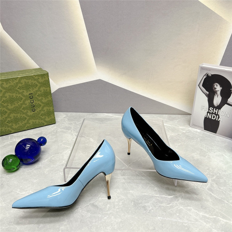 High Quality Luxury Gucci Pointed Toe Metal High-Heeled Shoes – Style 97203 product detail