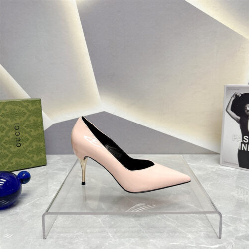 High Quality Luxury Gucci Pointed Toe Metal High-Heeled Shoes product detail