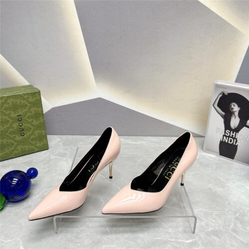 High Quality Luxury Gucci Pointed Toe Metal High-Heeled Shoes alternate view