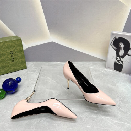 High Quality Luxury Gucci Pointed Toe Metal High-Heeled Shoes product detail
