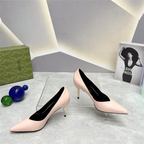 High Quality Luxury Gucci Pointed Toe Metal High-Heeled Shoes product detail