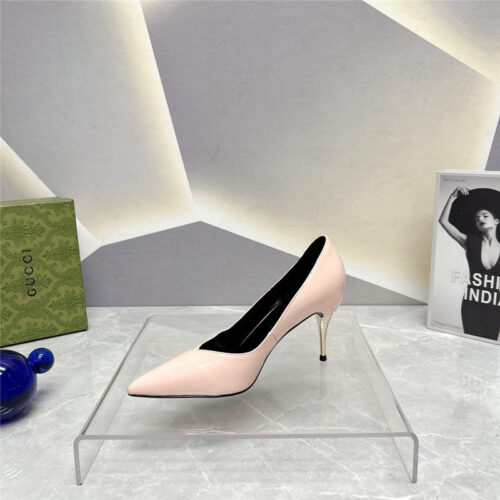 High Quality Luxury Gucci Pointed Toe Metal High-Heeled Shoes product detail