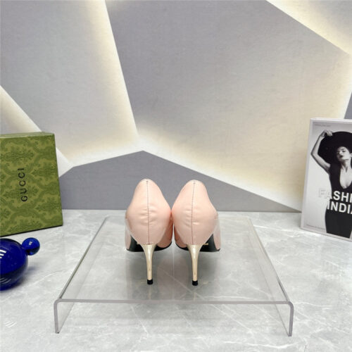 High Quality Luxury Gucci Pointed Toe Metal High-Heeled Shoes product detail