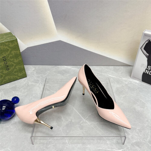 High Quality Luxury Gucci Pointed Toe Metal High-Heeled Shoes product detail