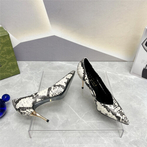 High Quality Luxury Gucci Pointed Toe Metal High-Heeled Shoes – Style 31667 product detail