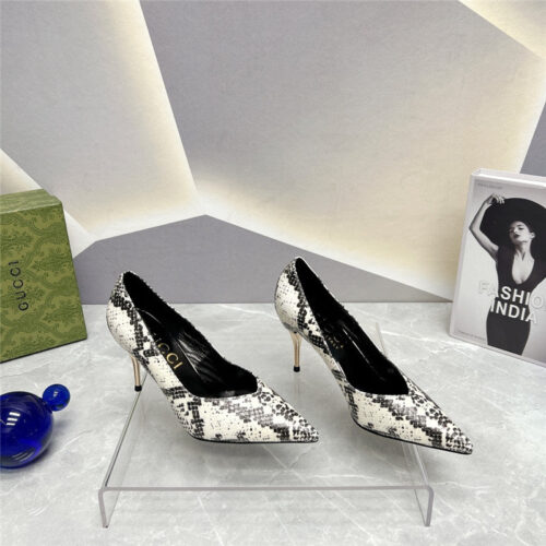 High Quality Luxury Gucci Pointed Toe Metal High-Heeled Shoes – Style 31667