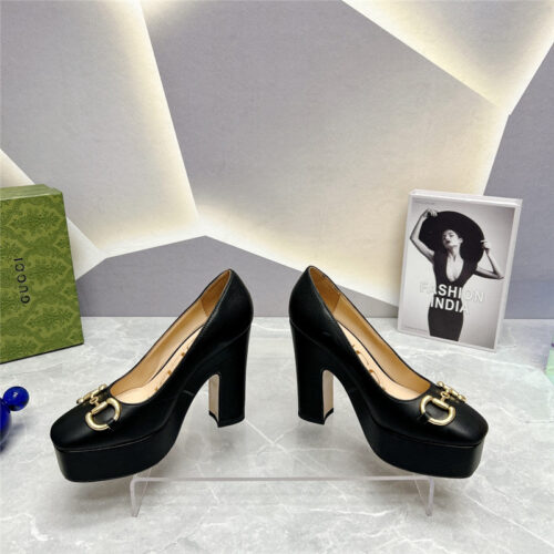 High Quality Luxury Gucci Round Toe Platform High Heels alternate view