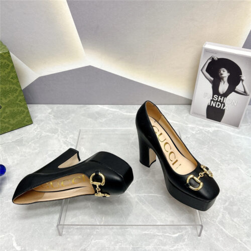 High Quality Luxury Gucci Round Toe Platform High Heels product detail