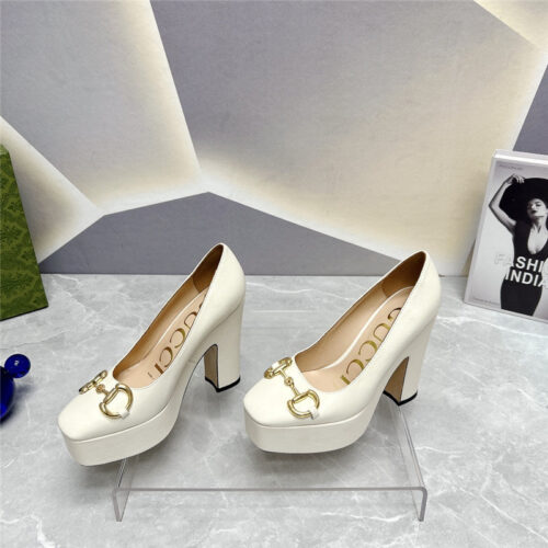 High Quality Luxury Gucci Round Toe Platform High Heels – Style 77395 alternate view
