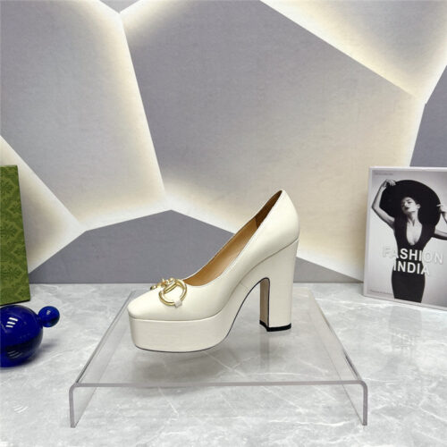 High Quality Luxury Gucci Round Toe Platform High Heels – Style 77395 product detail