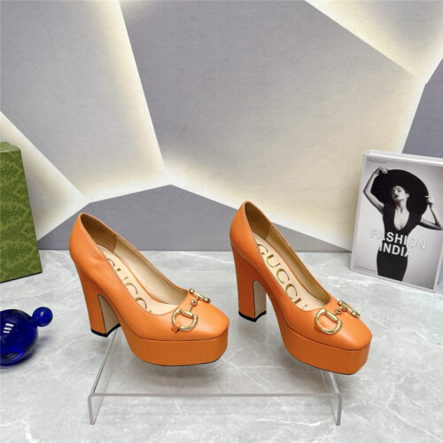 High Quality Luxury Gucci Round Toe Platform High Heels – Style 10163
