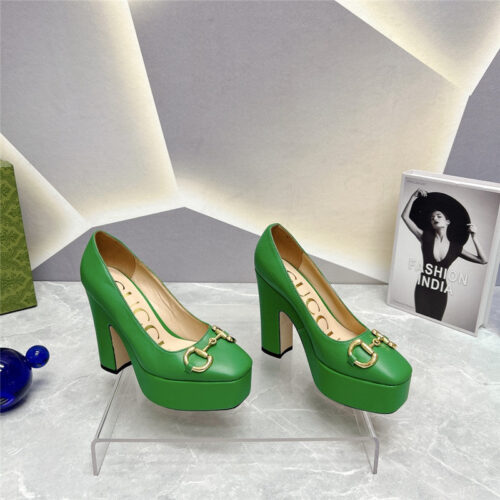 High Quality Luxury Gucci Round Toe Platform High Heels – Style 42931