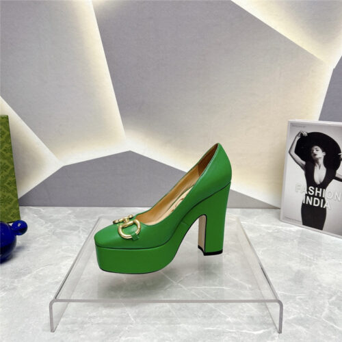 High Quality Luxury Gucci Round Toe Platform High Heels – Style 42931 product detail