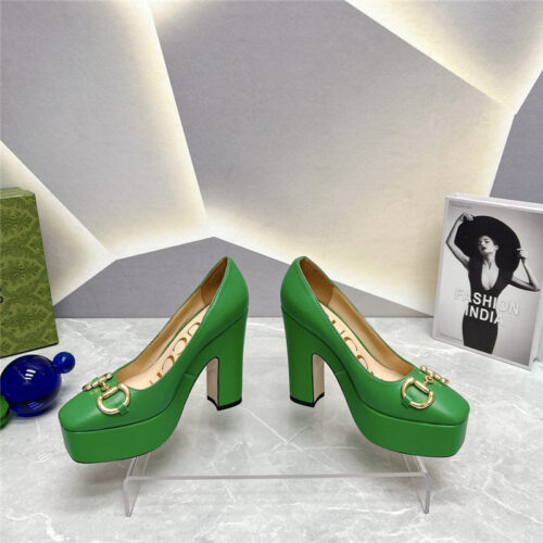 High Quality Luxury Gucci Round Toe Platform High Heels – Style 42931 product detail