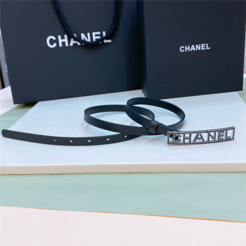 High Quality Luxury Chanel Stainless Steel Buckle Diamond Calfskin Belt alternate view