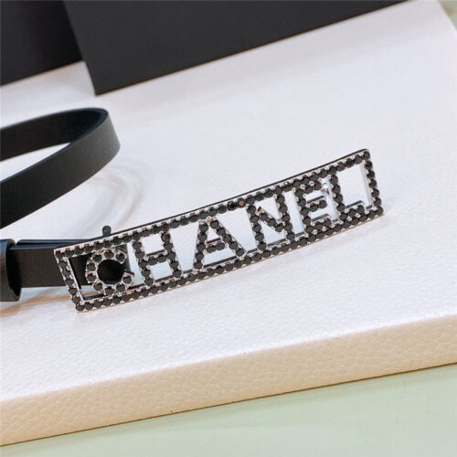 High Quality Luxury Chanel Stainless Steel Buckle Diamond Calfskin Belt product detail
