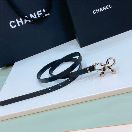 High Quality Luxury Chanel Bow Brass Gold-Tone Metal Calfskin Belt product detail