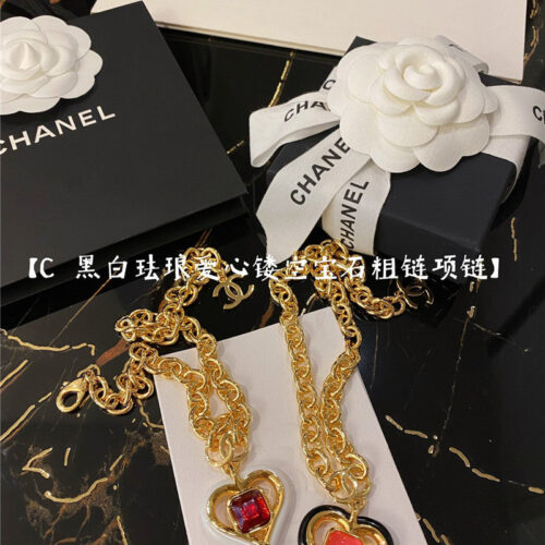 High Quality Luxury Chanel Ruby Embellished Necklace product detail