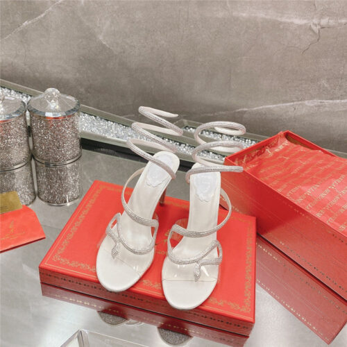 High Quality Luxury Rene Caovilla Snake Crystal High Heel Sandals – Style 64518 product detail