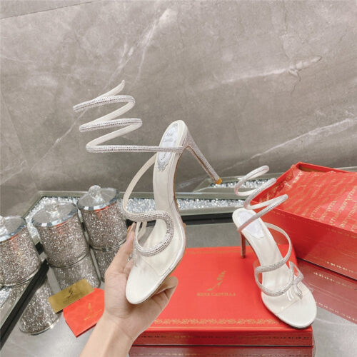 High Quality Luxury Rene Caovilla Snake Crystal High Heel Sandals – Style 64518 product detail