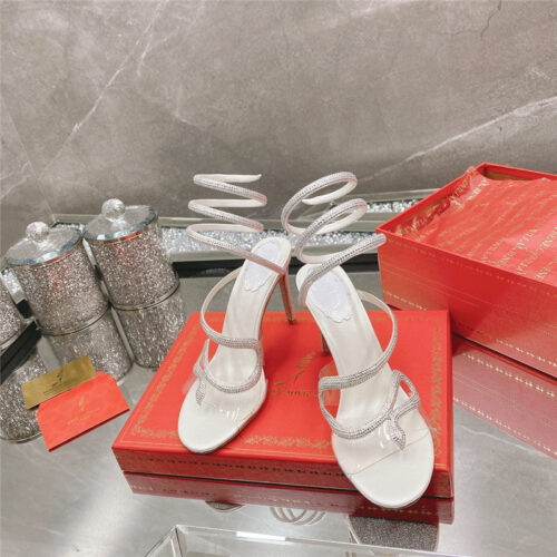 High Quality Luxury Rene Caovilla Snake Crystal High Heel Sandals – Style 64518 product detail