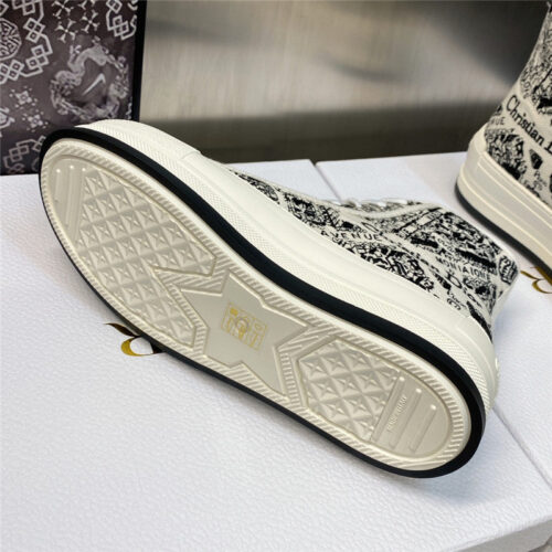 High Quality Luxury Dior Couple Models Thick Bottom Strap High Top Casual Shoes – Style 50054 product detail