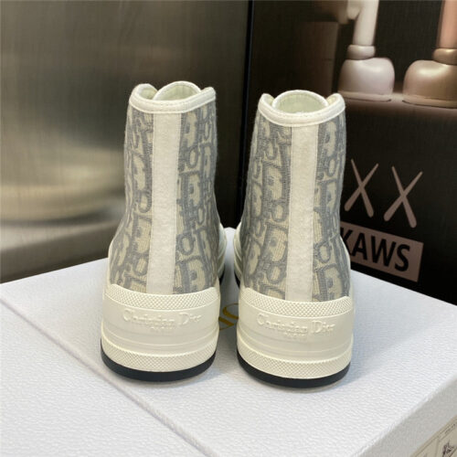 High Quality Luxury Dior Couple Models Thick Bottom Strap High Top Casual Shoes – Style 65318 product detail
