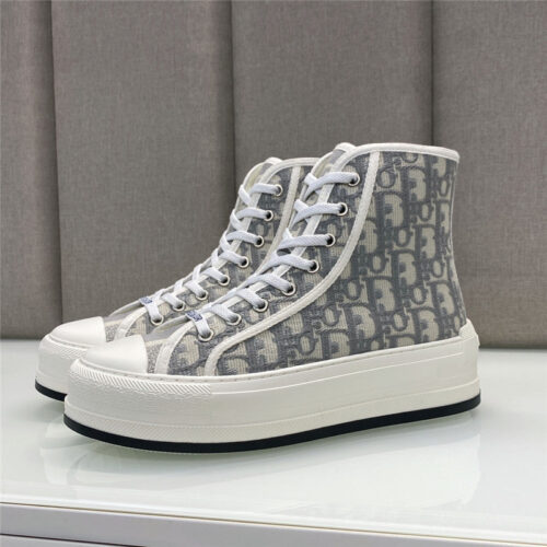 High Quality Luxury Dior Couple Models Thick Bottom Strap High Top Casual Shoes – Style 65318