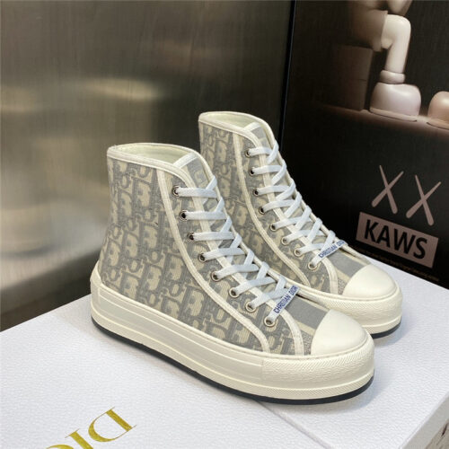 High Quality Luxury Dior Couple Models Thick Bottom Strap High Top Casual Shoes – Style 65318 alternate view