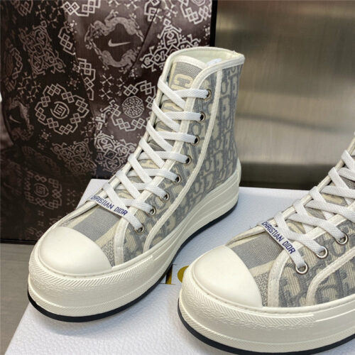 High Quality Luxury Dior Couple Models Thick Bottom Strap High Top Casual Shoes – Style 65318 product detail
