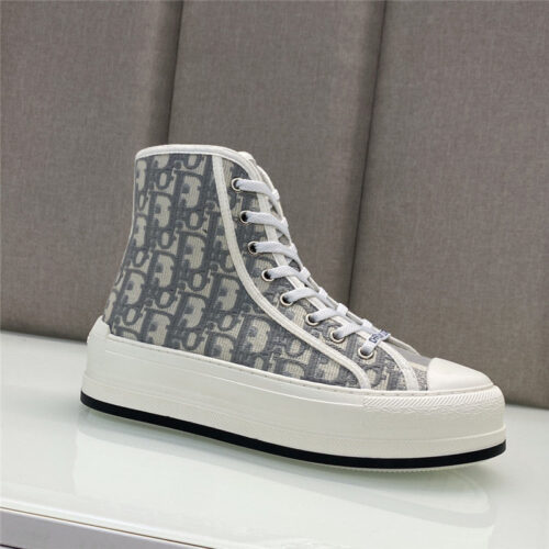 High Quality Luxury Dior Couple Models Thick Bottom Strap High Top Casual Shoes – Style 65318 product detail
