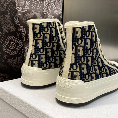 High Quality Luxury Dior Couple Models Thick Bottom Strap High Top Casual Shoes product detail