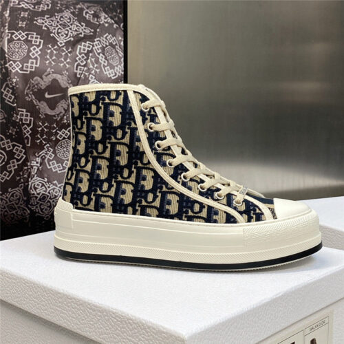 High Quality Luxury Dior Couple Models Thick Bottom Strap High Top Casual Shoes product detail