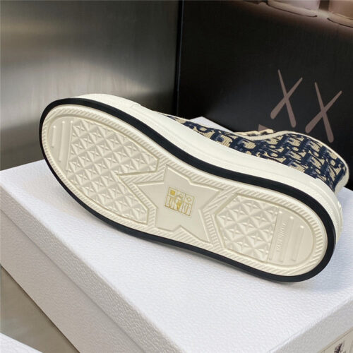 High Quality Luxury Dior Couple Models Thick Bottom Strap High Top Casual Shoes product detail