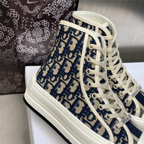 High Quality Luxury Dior Couple Models Thick Bottom Strap High Top Casual Shoes product detail