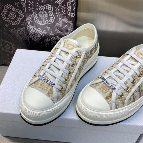 High Quality Luxury Dior Couple Style Thick Bottom Strap Low Top Casual Shoes – Style 00262 product detail
