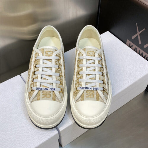 High Quality Luxury Dior Couple Style Thick Bottom Strap Low Top Casual Shoes – Style 00262 product detail