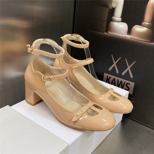High Quality Luxury Dior Retro Roman Style Low Heel Doll Womens Shoes – Style 08198