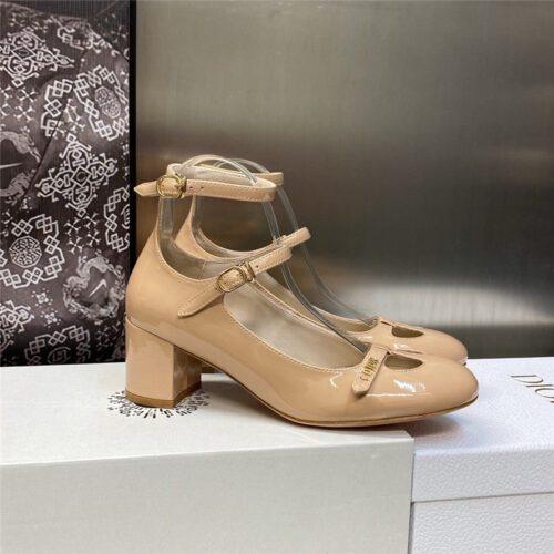 High Quality Luxury Dior Retro Roman Style Low Heel Doll Womens Shoes – Style 08198 product detail