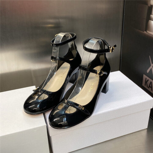 High Quality Luxury Dior Retro Roman Style Low Heel Doll Womens Shoes – Style 92390 product detail