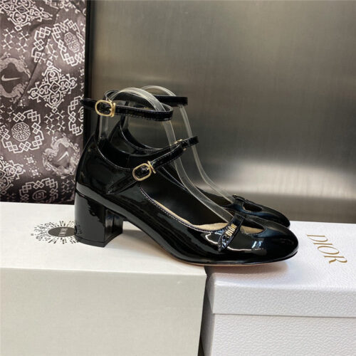 High Quality Luxury Dior Retro Roman Style Low Heel Doll Womens Shoes – Style 92390 product detail