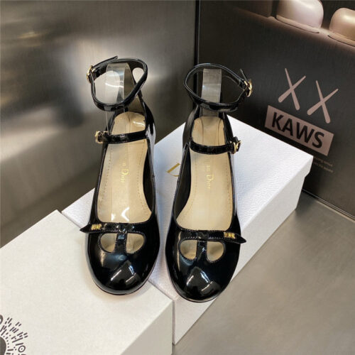 High Quality Luxury Dior Retro Roman Style Low Heel Doll Womens Shoes – Style 92390 product detail
