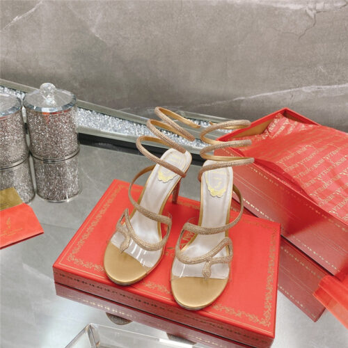 High Quality Luxury Rene Caovilla Snake Crystal High Heel Sandals – Style 00678 alternate view