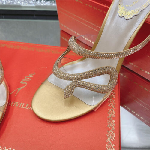 High Quality Luxury Rene Caovilla Snake Crystal High Heel Sandals – Style 00678 product detail