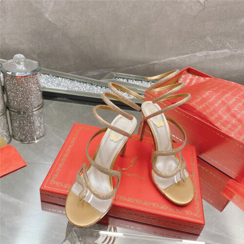 High Quality Luxury Rene Caovilla Snake Crystal High Heel Sandals – Style 00678 product detail