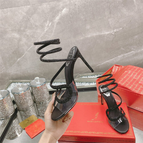 High Quality Luxury Rene Caovilla Snake Crystal High Heel Sandals – Style 36838 alternate view