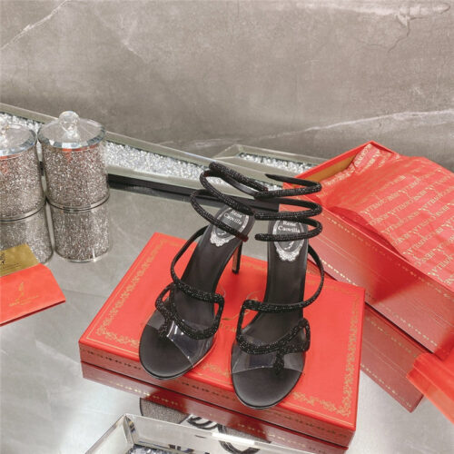 High Quality Luxury Rene Caovilla Snake Crystal High Heel Sandals – Style 36838 product detail