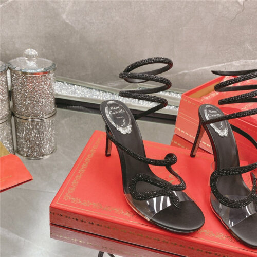 High Quality Luxury Rene Caovilla Snake Crystal High Heel Sandals – Style 36838 product detail