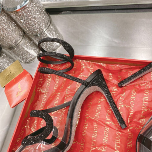 High Quality Luxury Rene Caovilla Snake Crystal High Heel Sandals – Style 36838 product detail